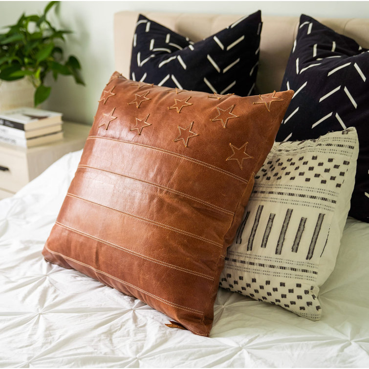 Loon Peak® Eulean Leather/Suede Pillow Cover Wayfair